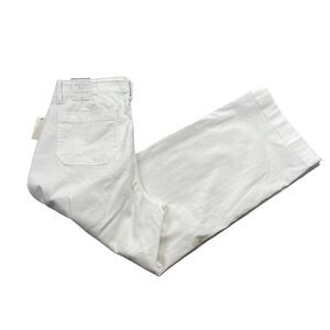 Talbots 14P NEW w/Tags White Wide Leg High‎ Waist Cotton Blend Jeans